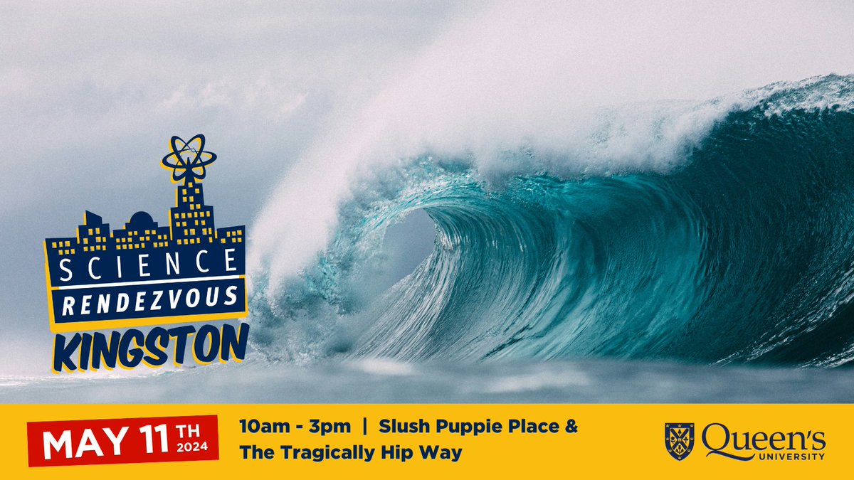 We are just a week away from #SRKingston2024! Don't miss the chance to visit our Sensory Friendly Science Zone where @BeatyCentre will set up a 8-foot wave tank! 🌊 Get your FREE tickets @SlushPuppiePL ➡️ bit.ly/3JpUMtC #SciRen #SciRenInnovate #QueensuResearch