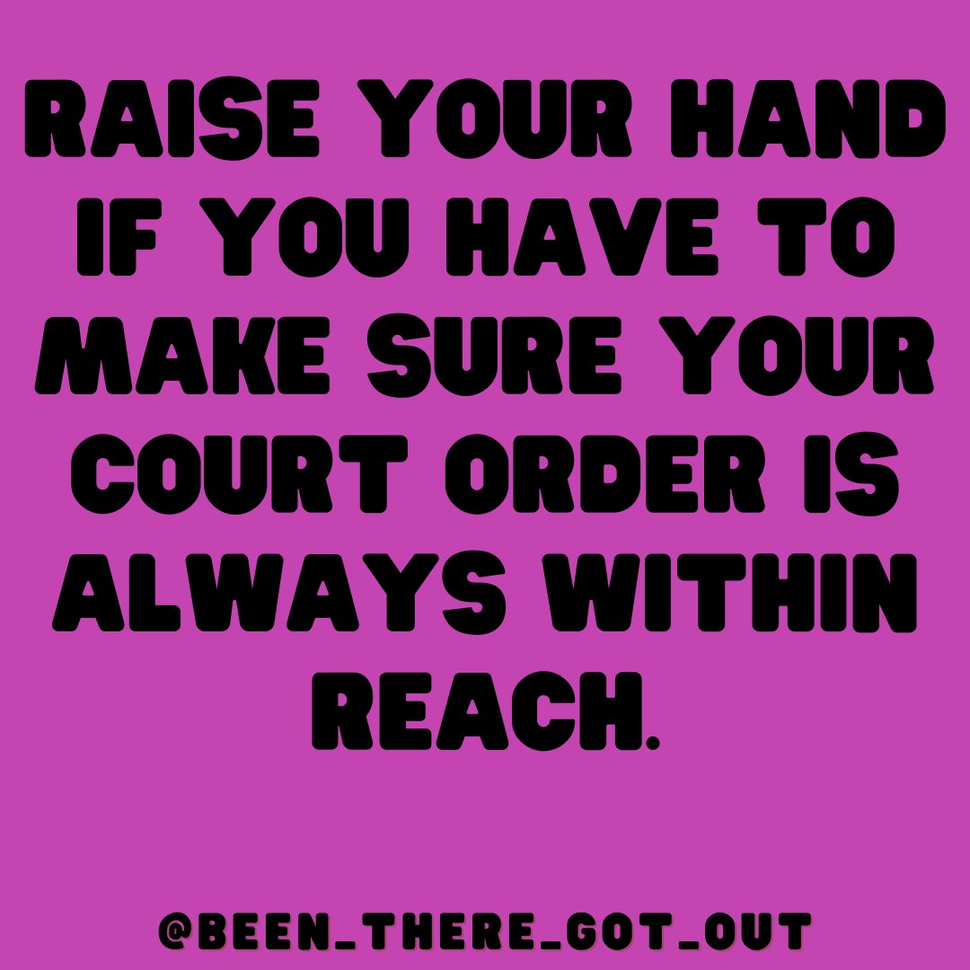Who else needs their court order always within reach?

Let us teach you how to HELP YOURSELF. 💜

#coercivecontrol #parentalalienation #abusebyproxy
#domesticviolenceawareness #empowermentthrougheducation #legalabuse#divorcecoach #divorcestrategist