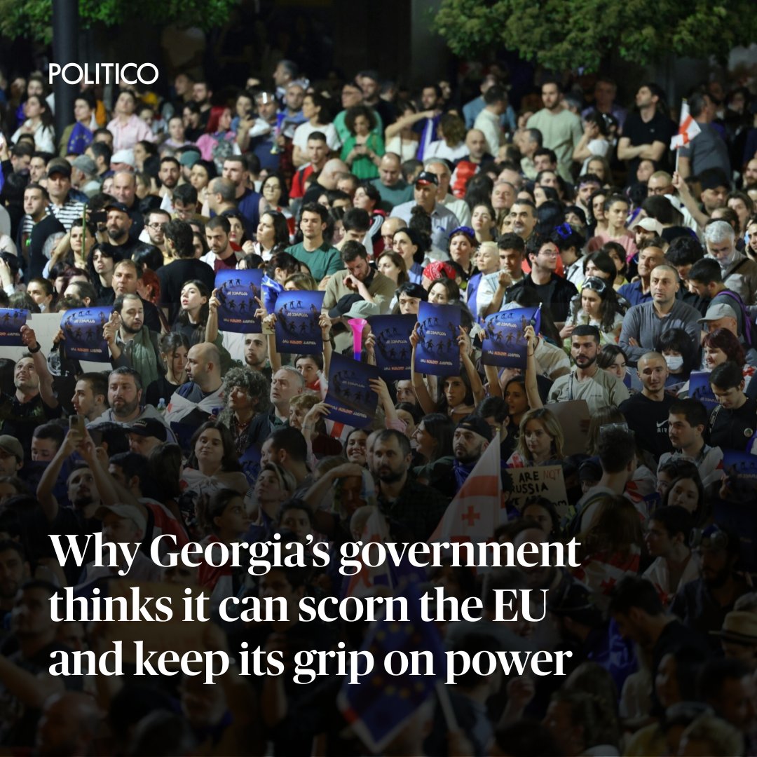 Eighty percent of Georgians want to join the European Union. So why is the country’s government so confident it will hold onto power despite torpedoing the nation’s EU prospects? 🔗 trib.al/9LDoB4o