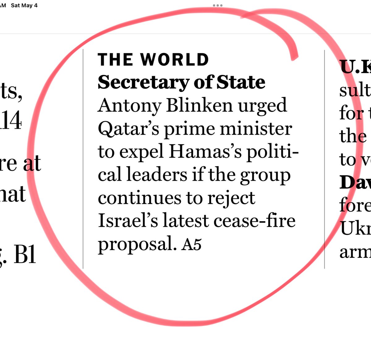 Thank you to ⁦@SecBlinken⁩ ….Hamas leaders live in luxury in Qatar and they are responsible for Oct 7