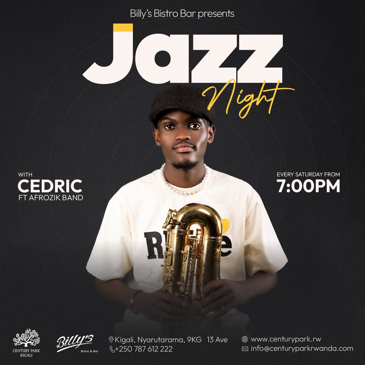 Join us at Billy's Bistro for a delicious dining experience and amazing jazz music by Cedric ft AFROZIK Band . You don't want to miss it 🍽️🎶✨