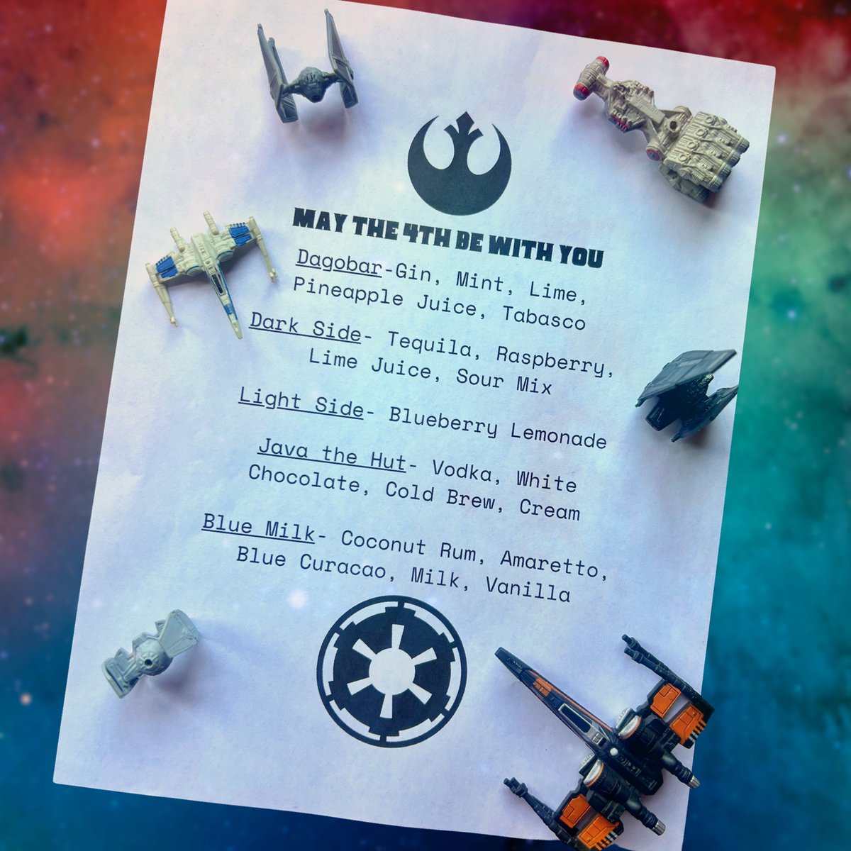 We're gonna be celebrating #StarWarsDay all day long in #OldCityKnox!! Fly by and check out these delicious cocktails--available today only!! #MayThe4thBeWithYou #BarleysKnoxville #Knoxville #KnoxRocks