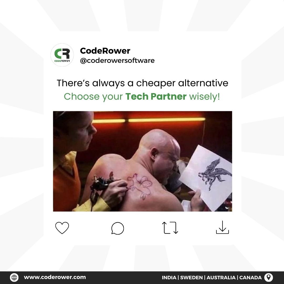 Choose CodeRower- Your right tech partner or risk hitting 'undo' a million times! 💸💡
Follow for more✨
or
🤙📲+919711141179
📩 connect@coderower.com
.
.
.
.
#coderower #meme #techpatner #rightpartner #ITcompany #itservices #best #top #affordable #contactus