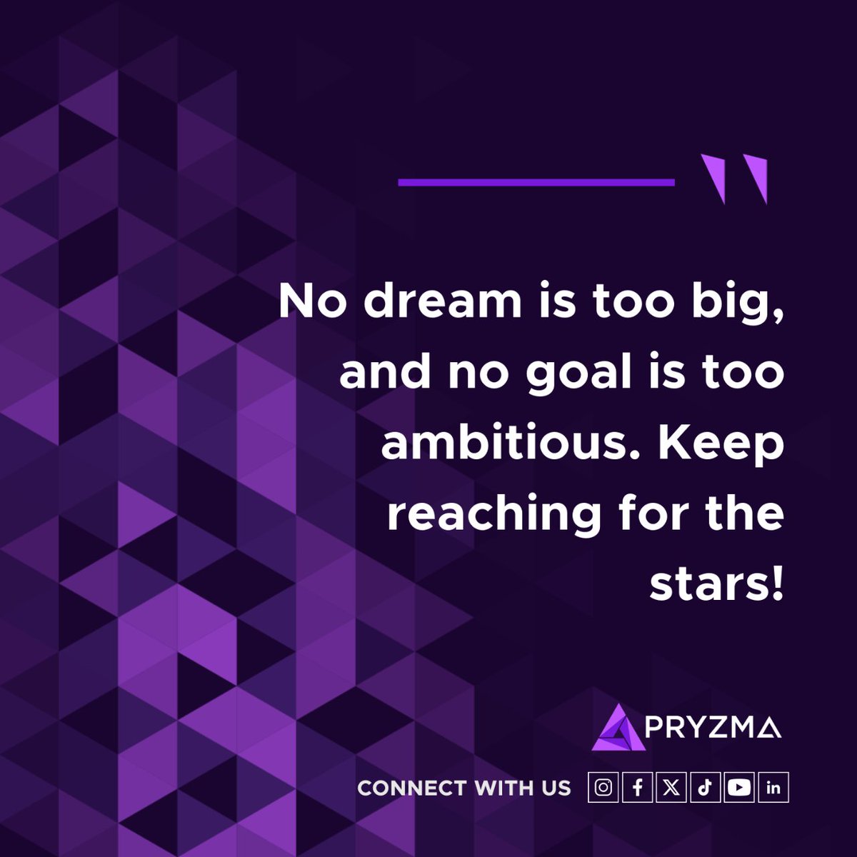Don't let anyone tell you your goals are too ambitious. Let your dreams be your guide as you reach for the stars. 

#smallbusiness #businessgrowth #ecommerce #ecommercebusiness #businessmotivation #amazonfba #amazonseller #ebayseller #walmartseller #pryzma