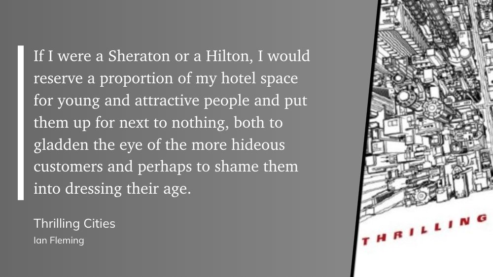 Ian Fleming's advice to @Hilton and @sheratonhotels published in Thrilling Cities (1963)

#IanFleming