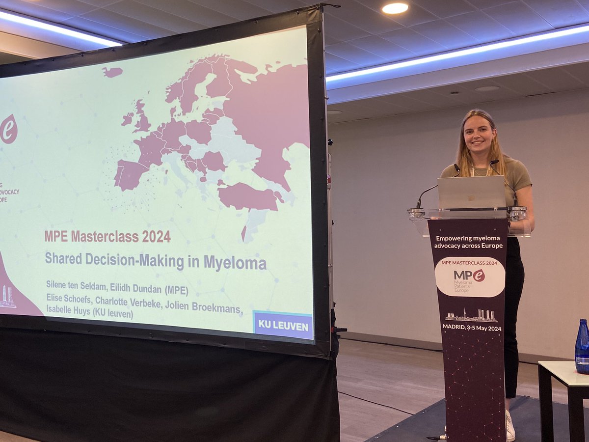Silene is sharing @MyelomaEurope research project on shared decision making in myeloma at #MPEmasterclass