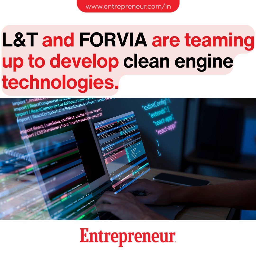 L&T and FORVIA are teaming up to develop clean engine technologies.

Read: ow.ly/AbnT50Rwr6M

#CleanEnergy #SustainableTransport #EngineTechnologies #StrategicPartnership #LowEmissions #FORVIA #CleanMobility #AutomotiveEngineering