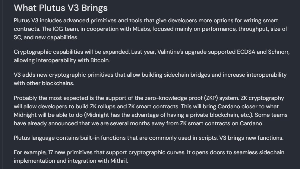 If you were bullish on yesterday post Remember this 👇 Plutus V3 will enable EVM interoperability. As side note, I am very bullish on this upgrades since they allow new experiments and things we can try. People will use Cardano without knowing. However as dev, we really…