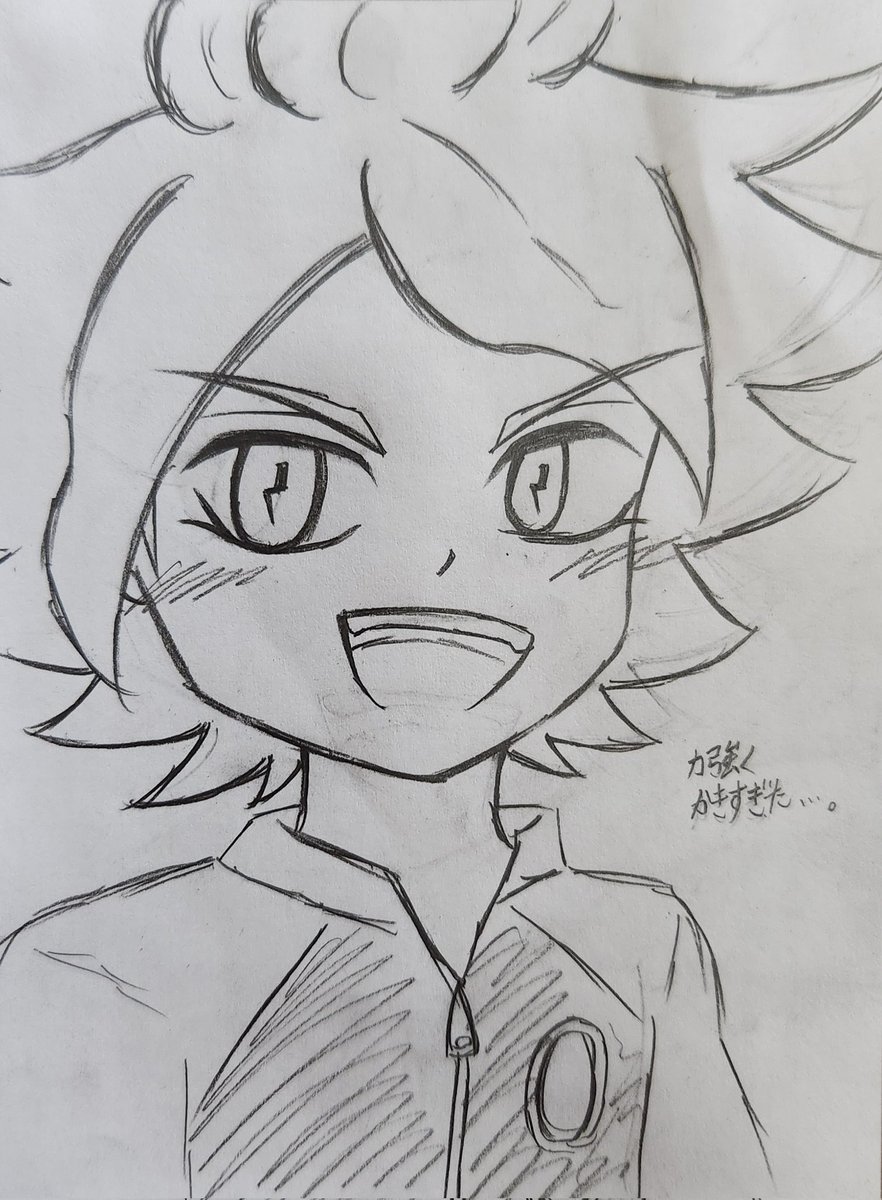 FY21487's tweet photo. テキトーにくじ作って引いたキャラを描きました。南雲君を描くのは記憶違いでは無ければ2回目……。
しかも、力強く描きすぎたせいで消したはずの線が残ってしまった……。
...(lll-ω-)
でも楽しかったので、そのうちまたくじ引きして描きます。 https://t.co/jsxTjLyt2p