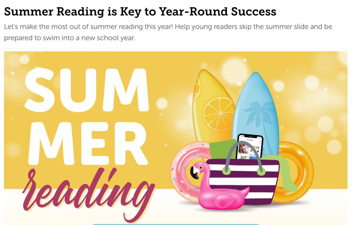 Our librarian dished all about summer reading in our recent blog post: buff.ly/3wkhJLQ 😎 📚 Send to families or your school community to spread awareness of the summer slide and fun ways to prevent learning loss!