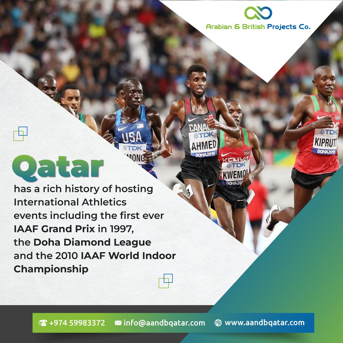 Qatar's legacy in athletics shines bright. . . . #AandBprojects #Qatar #oilandgas