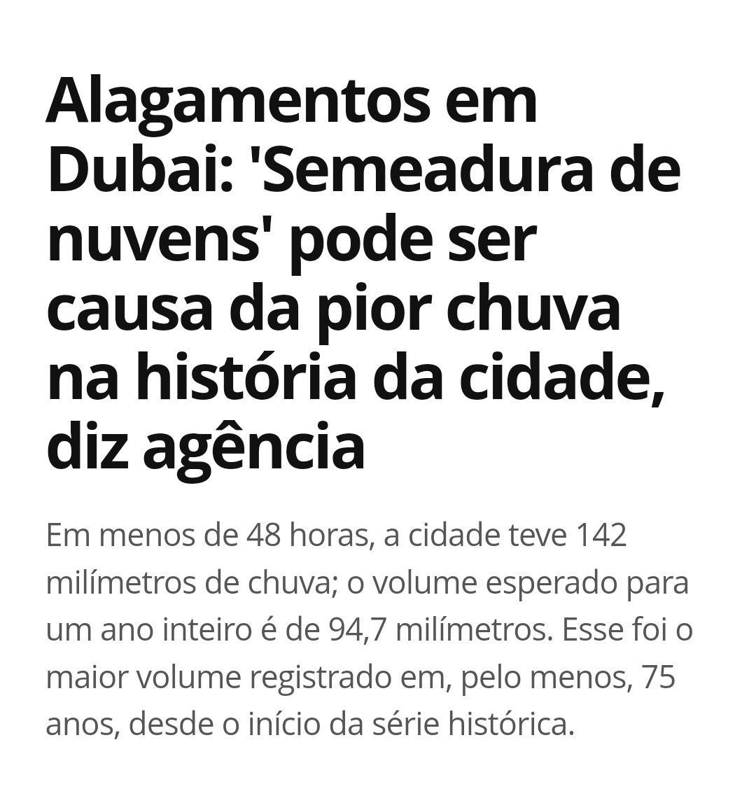 Na Geoengenharia chamada Cloud Seeding - Semeadura das nuvens é usado Iodeto de prata em nuvens resfriadas, provocando precipitações, chuvas prolongadas. Isso começou em 1946 pelo químico e meteorologista americano Vincent Schaefer. Há relatos de moradores que viram muitas