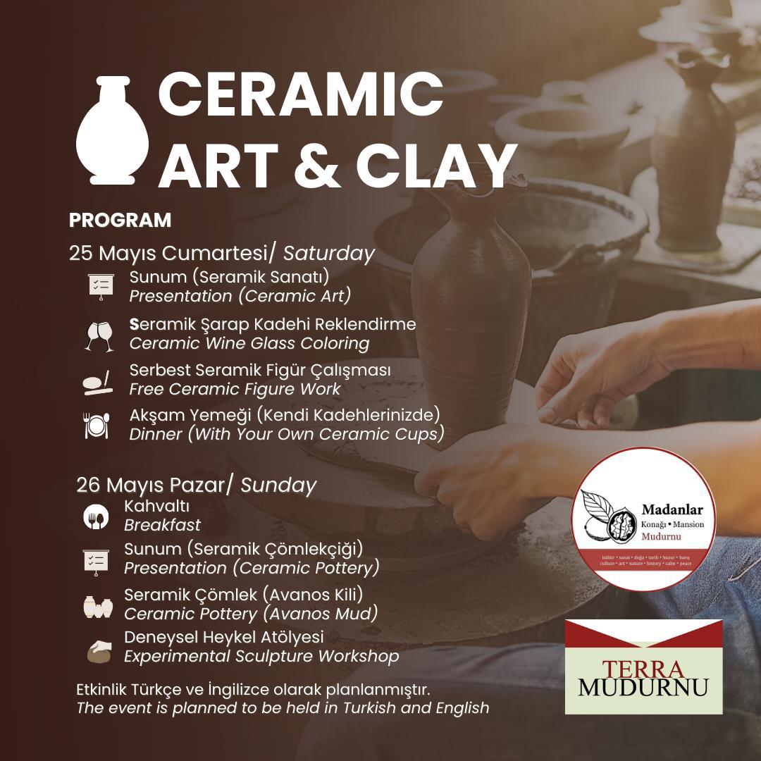 ⚱️🌱 CERAMIC ART & CLAY, 25-26 Mayıs Ct-Pa, Mudurnu: Yaratıcılığınızı serbest bırakarak seramik sanatının büyülü dünyasına adım atın. Unleash your creativity and step into the magical world of the ceramic art. #terramudurnu #mudurnu #bolu #seramik #madanlarkonagi #cittaslow