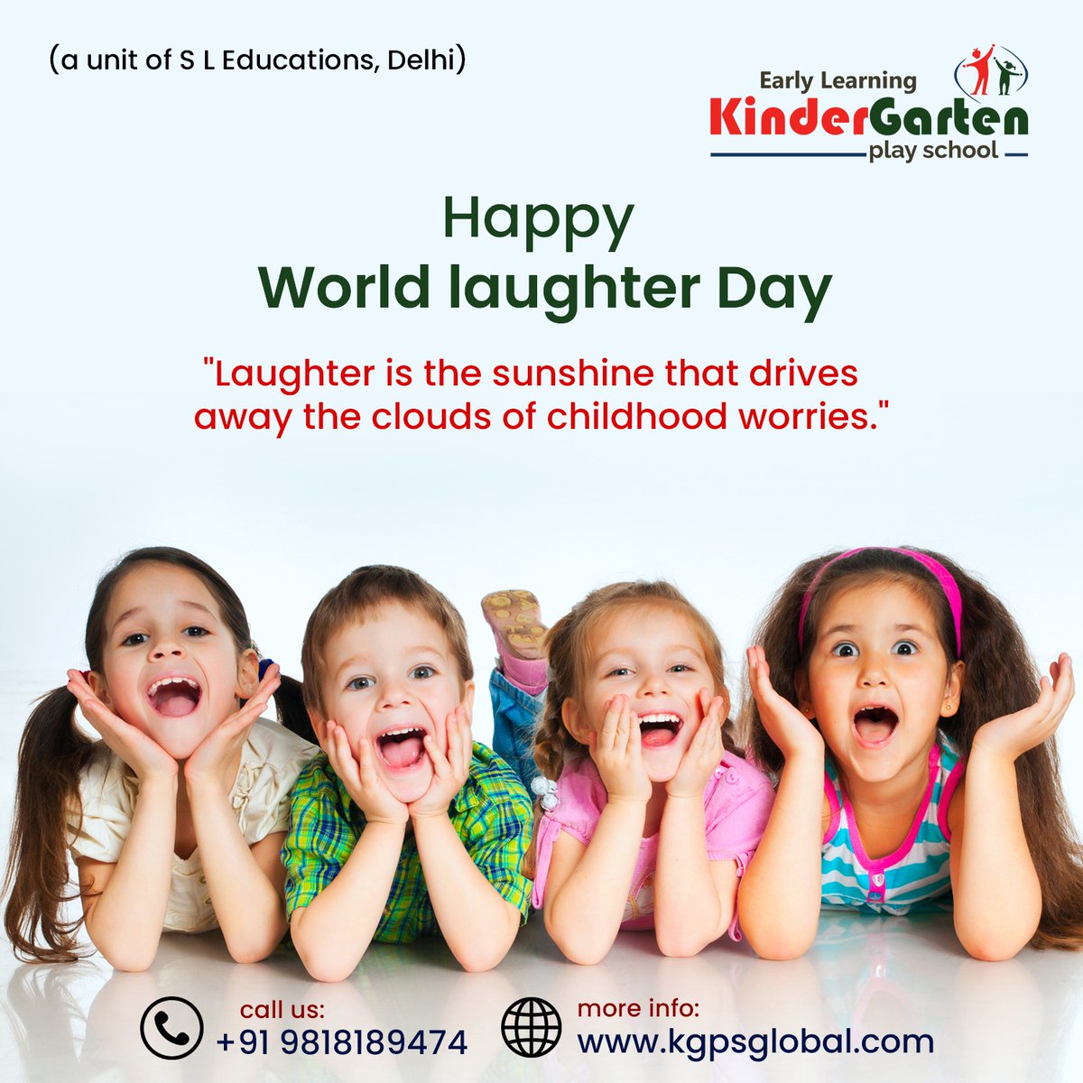 Laugh loud, laugh often! Celebrate Happy Laughter Day with joy, giggles, and contagious smiles. Spread happiness with every chuckle!
#kgpsglobal #kindergarten #kindergartenlife #laughter #LaughterDay #laughtertherapy #laughteristhebestmedicine #HappyLaughterDay