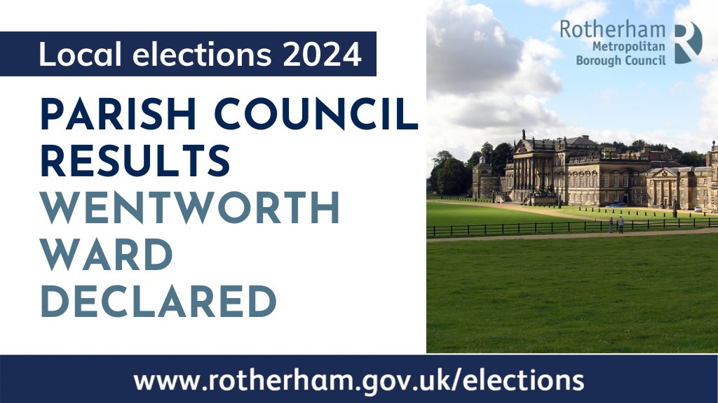 WENTWORTH WARD DECLARED: Daniel Booth, Claire Hawley, Paul Martin, Brendan McNamara and Stephen Peace are elected. Full details will be available shortly at ➡ rotherham.gov.uk/elections-voti…