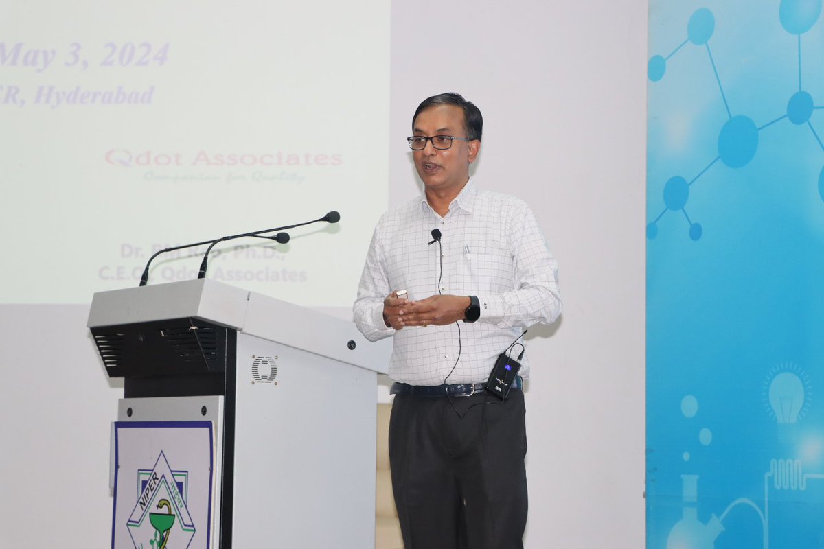 NIPERHyd's tweet photo. Dr. BM Rao, Ph.D, CEO, QDOT ASSOCIATES delivered a talk on “Recent regulatory updates on NDSRIs and Risk Assessment in Drug Products” on April 03, 2024 at NIPER Hyderabad
#niperhyd #qdot #regulatory #ndsris #riskassessment #drugproducts @Pharmadept https://t.co/TA7XT6oNpi