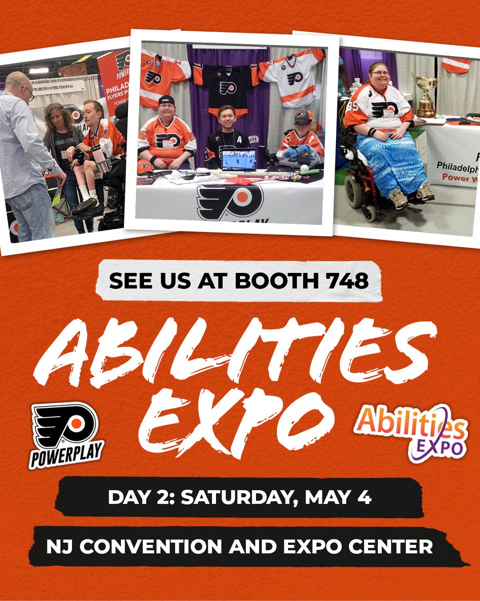 We are on to day two of the @AbilitiesExpo! Connect with the Flyers PowerPlay at booth 748 for more information about power wheelchair floor hockey. Discover the great sport of Powerhockey today! #AbilitiesExpo #PowerPlay20 #Flyers