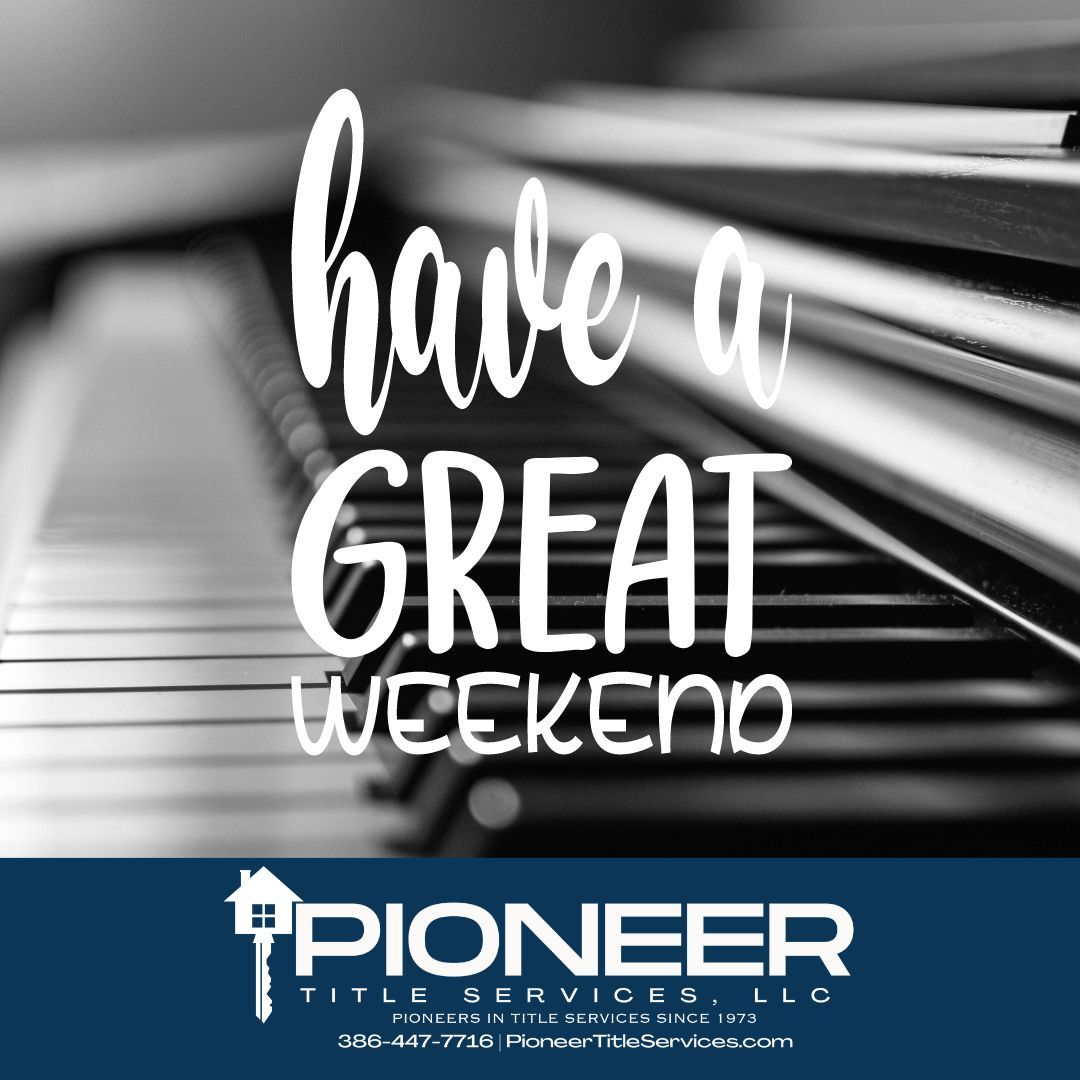 Happy Weekend! Lot's to do around town this weekend, like the ! Thinking about selling your home? Moving to Florida? Give us a call, we can help with your closing needs! 386-447-7716 #PioneerTitleServices