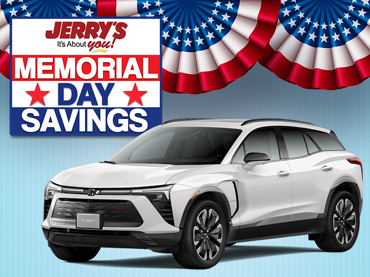 🇺🇸Memorial Day Savings at Jerry's Chevrolet!
Drive off in a new Chevy this summer with HUGE savings at Jerry's Chevrolet!

Details at bit.ly/3PAG5YW or visit us today! #Chevy #MemorialDaySale