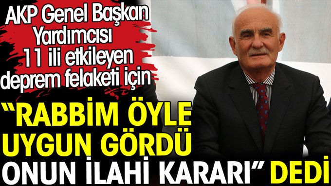 #6subat2023 #deprem felaketine
#AKP GnBşkYrd Yılmaz
“Rabbim öyle uygun gördü' kafası
-âfeti felakete çeviren kafadır
-'tedbir' diyen dinî+insanî görevlerini
yapmayıp suçunu Allah'a atanlardır
-3 yıl önce deprem tatbikatı yapıp
kılını kımıldatmayanlardır!🆘
yenicaggazetesi.com.tr/akp-genel-bask…