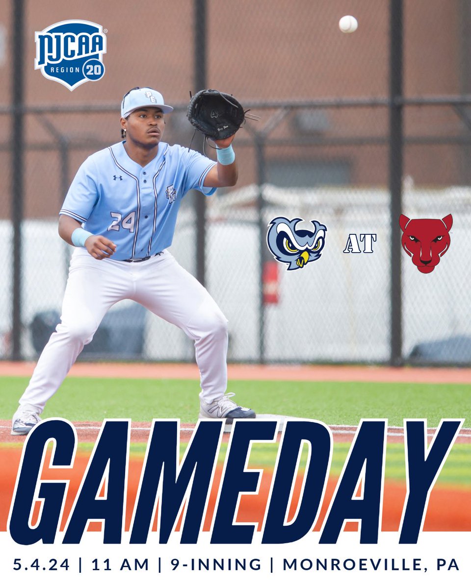 ‼️⚾️‼️GAME DAY‼️⚾️‼️ 🦉 @pgcc_baseball 🆚 @CCAC_Athletics 🏆 @NJCAARegion20 DIII Title Game ⏰ 11 AM 9️⃣ Inning 📍Monroeville, PA 📊 tinyurl.com/5a66jfjk (download required) 💻 Visit pgccowls.com for final scores and stats following the games