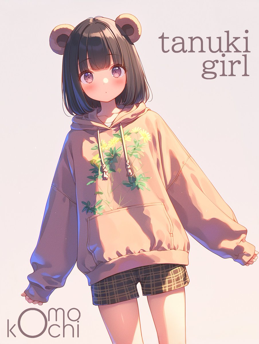 【ケモミミパーカーシリーズ tanuki girl】