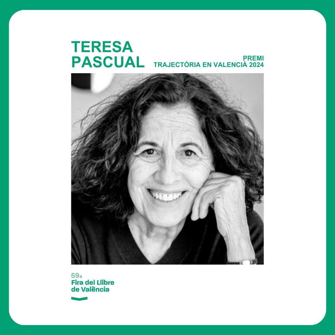 Aquesta vesprada se li concedeix el premi Fira del Llibre de València 2024 a Teresa Pasqual per la seua trajectòria literària. I m’ha dit @MjEscriva q un grapat d'amigues i amics recitaran versos per a celebrar-ho. Jo escoltaré ;)