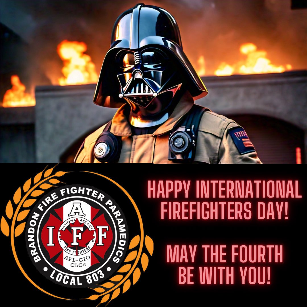 Happy International Firefighters Day! May the Fourth be with you! Proud to serve our community and its citizens. #internationalfirefightersday #May4thBeWithYou