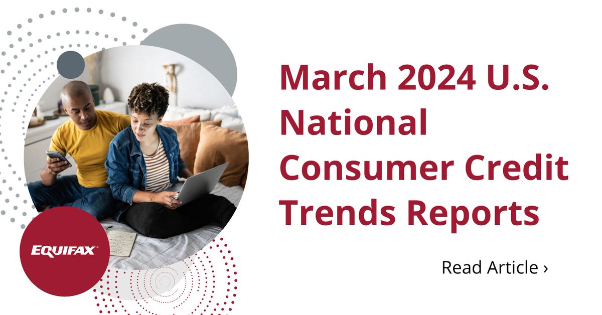 As of March 2024, total U.S. consumer debt was $17.39 trillion, up 2.6% from March 2023. Learn more valuable insights by reading an overview of our latest consumer credit trends report. bit.ly/3y1wbc9 #ConsumerCredit #CreditTrends