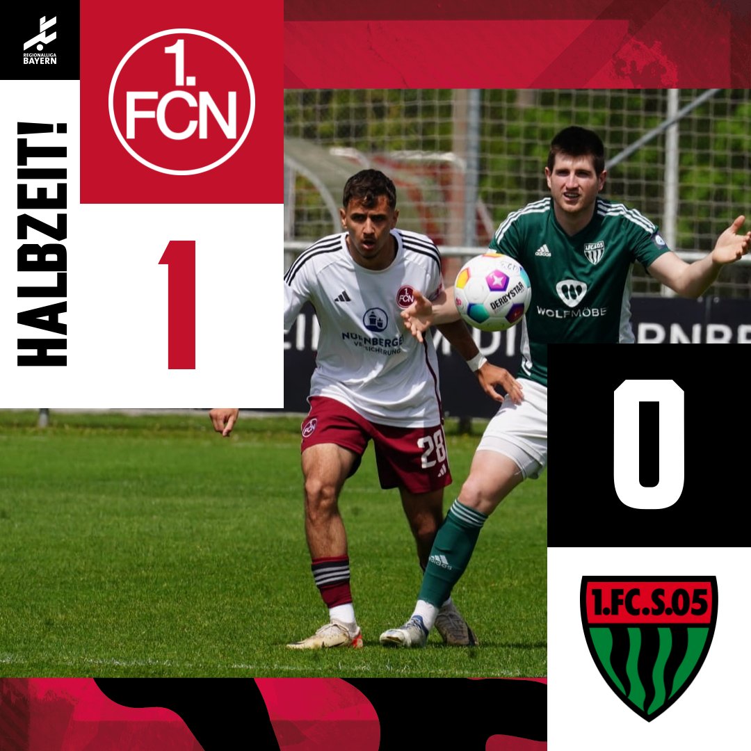 ⏰45'

Halbzeit am Valze!⏸️

Mit einer 1:0-Führung geht die #FCNU23 in die Kabine.

⚽️1:0 | #fcn | #fcnnlz | #jungundhungrig