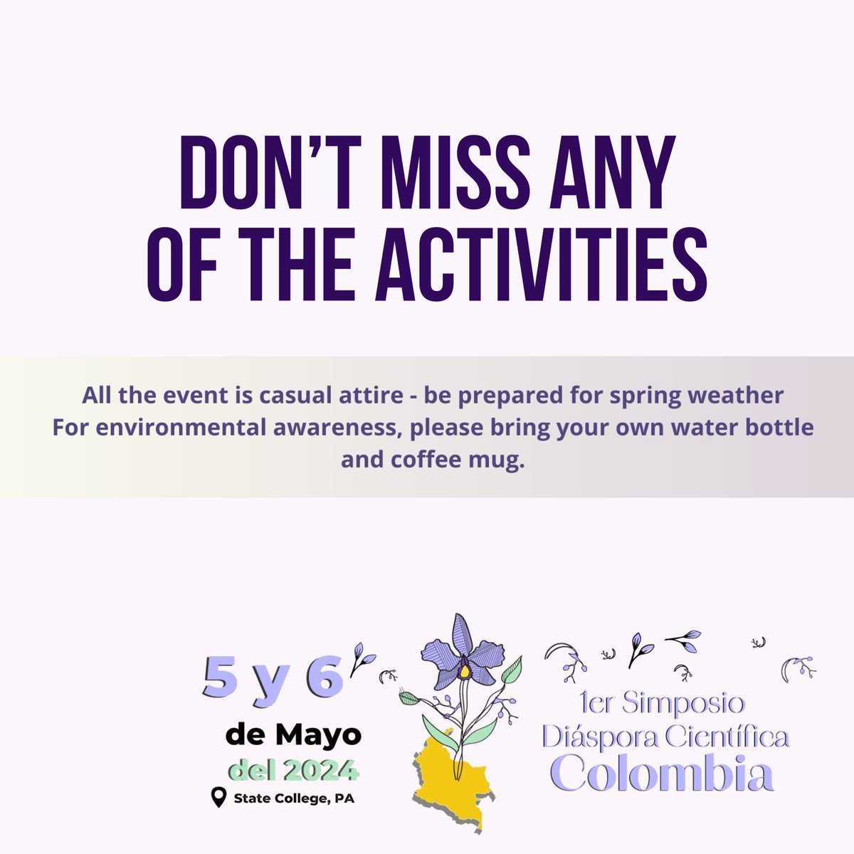 ColombianComPSU's tweet image. We are expecting 100 participants!! See you tomorrow in our first Colombian Diaspora Symposium 🇨🇴