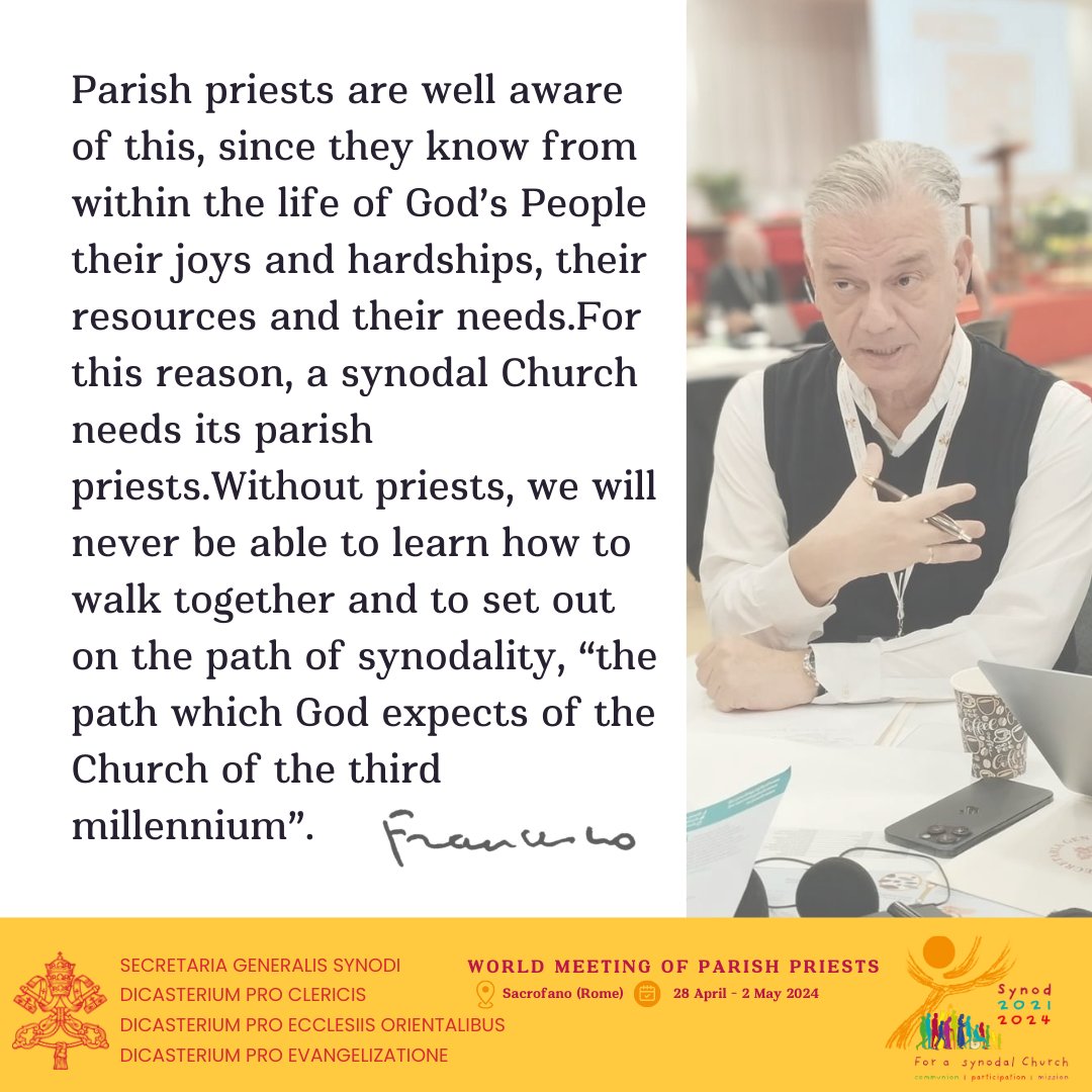 A few words from the letter of @Pontifex to Parish Priests! @Synod_va #priests4synod #synodality #synodonsynodality #synod