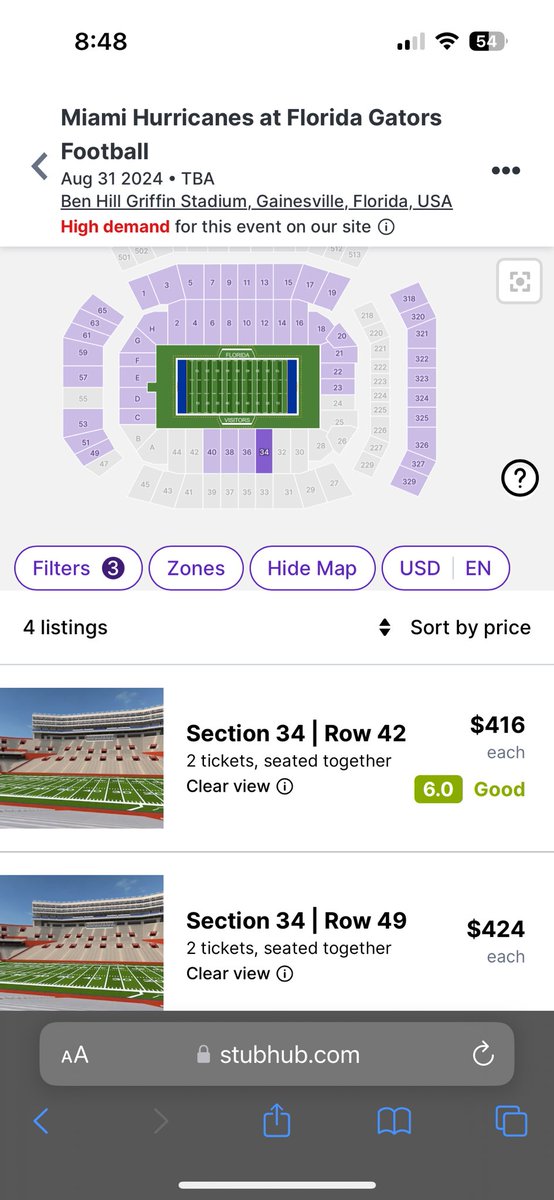 Miami side almost sold out … What going on Gators??👀👀👀