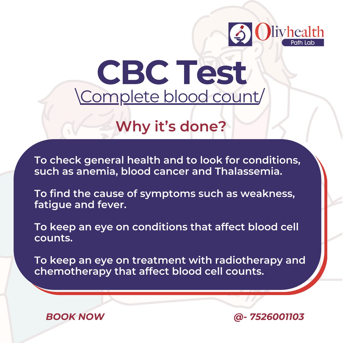 OlivHealthPath's tweet image. "Stay ahead of your health with our comprehensive CBC tests! From detecting anemia to monitoring treatment progress, OlivHealth Path Lab is here to support your well-being every step of the way."

#HealthFirst #CBCtest #OlivHealthPathLab #pathlab #healthcare