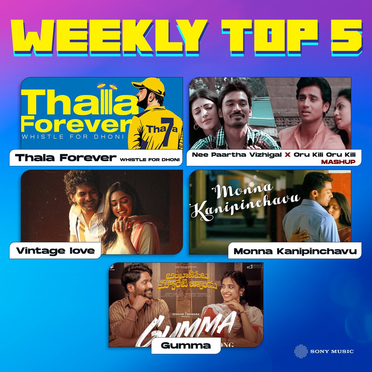 Which song are you listening on loop? Tell us in the comments 🤩 Hit play and listen to the latest trending tracks right away! 📈❤️ ➡️ SMI.lnk.to/TamilTrending-… #WeeklyTop5onSonyMusic
