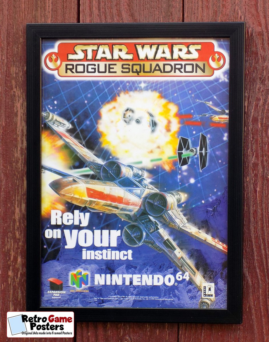 Framed Star Wars Rogue Squadron poster. Original 1999 game magazine advert made into an A4 framed poster. #Nintendo64 #retrogames #retrogameposters  #gamingart #Nintendo #N64 #90s #starwars

Click on the link to our #eBay listing for details:
ebay.co.uk/itm/3867452126…