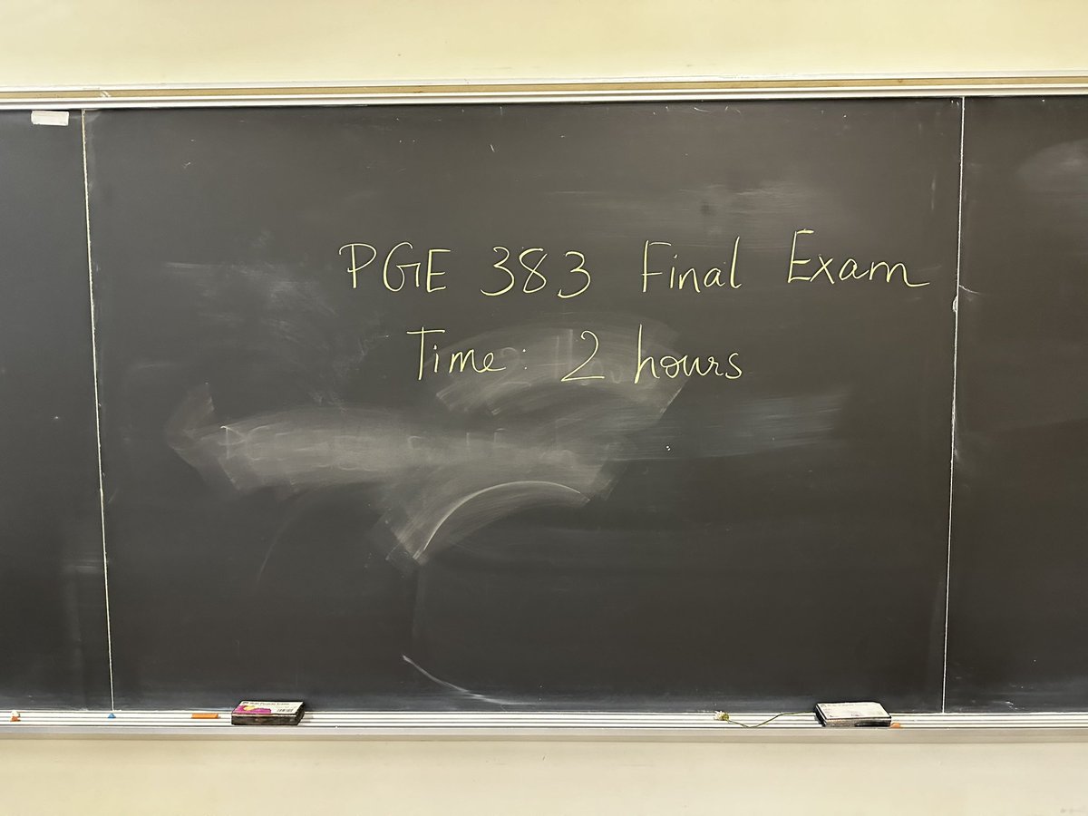 My class’ final exam is in one of those rare classrooms that still has a chalk board! Which is awesome! Predictably, it’s also in the math department building - it’s like walking into a Time Machine!