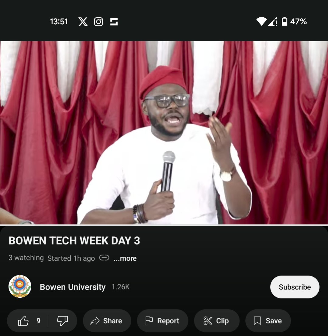 Where are you today? In your hostel watching feemmmm??? I don't pity you oo. 😭😭👍🏾

#bowentechweek #bowentechub #technology