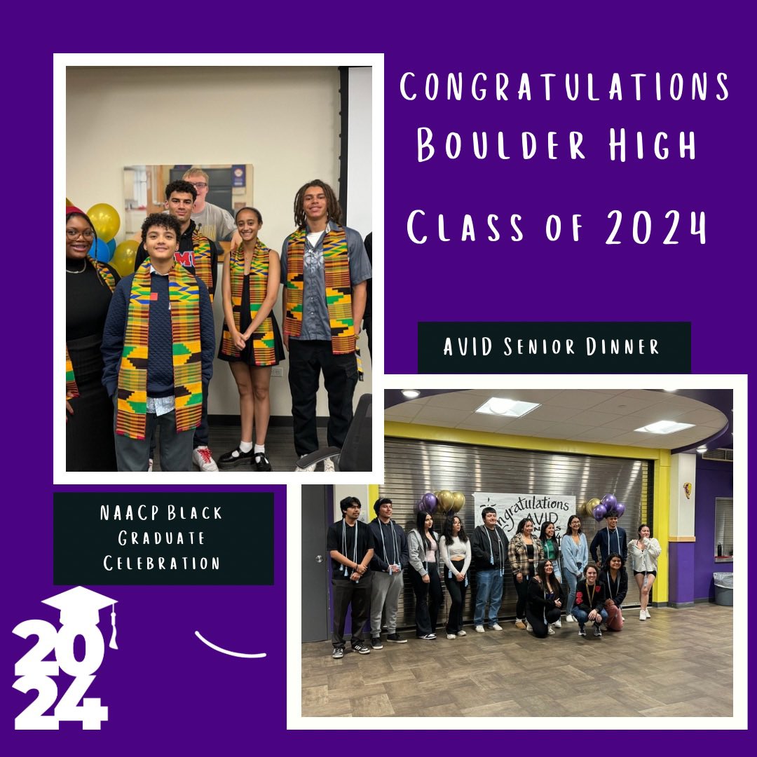 As we near graduation, we’ll be celebrating our senior class. This past week I had the honor of attending our AVID Senior dinner and our NAACP Black graduate celebration. Congrats seniors!! #nwnisallin #GoPanthers #BHS #BoulderHigh #StillTheFirst #bhsclassof2024