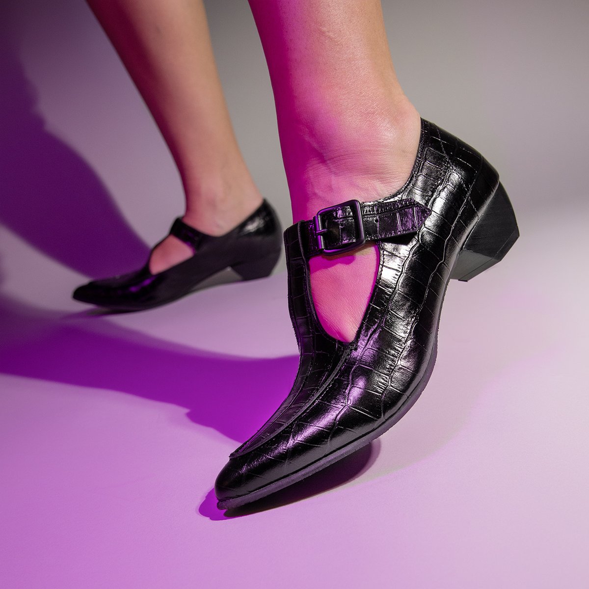 It's giving business witch. 🔮 Conjure up the MIKAYLA and make every meeting a little more magical. ✨ Available in stores and online. vo.gg/mikayla-black #Fluevog #SS24 #Shoes #TStrap #SpringStyle