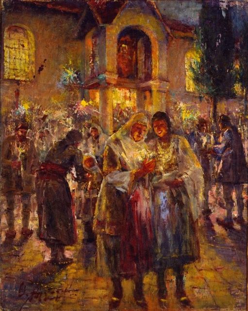 'Easter Vigil' by Umvertos Argyros (1884 - 1963)

#GreekEaster #OrthodoxEaster #GreekArt #painting
