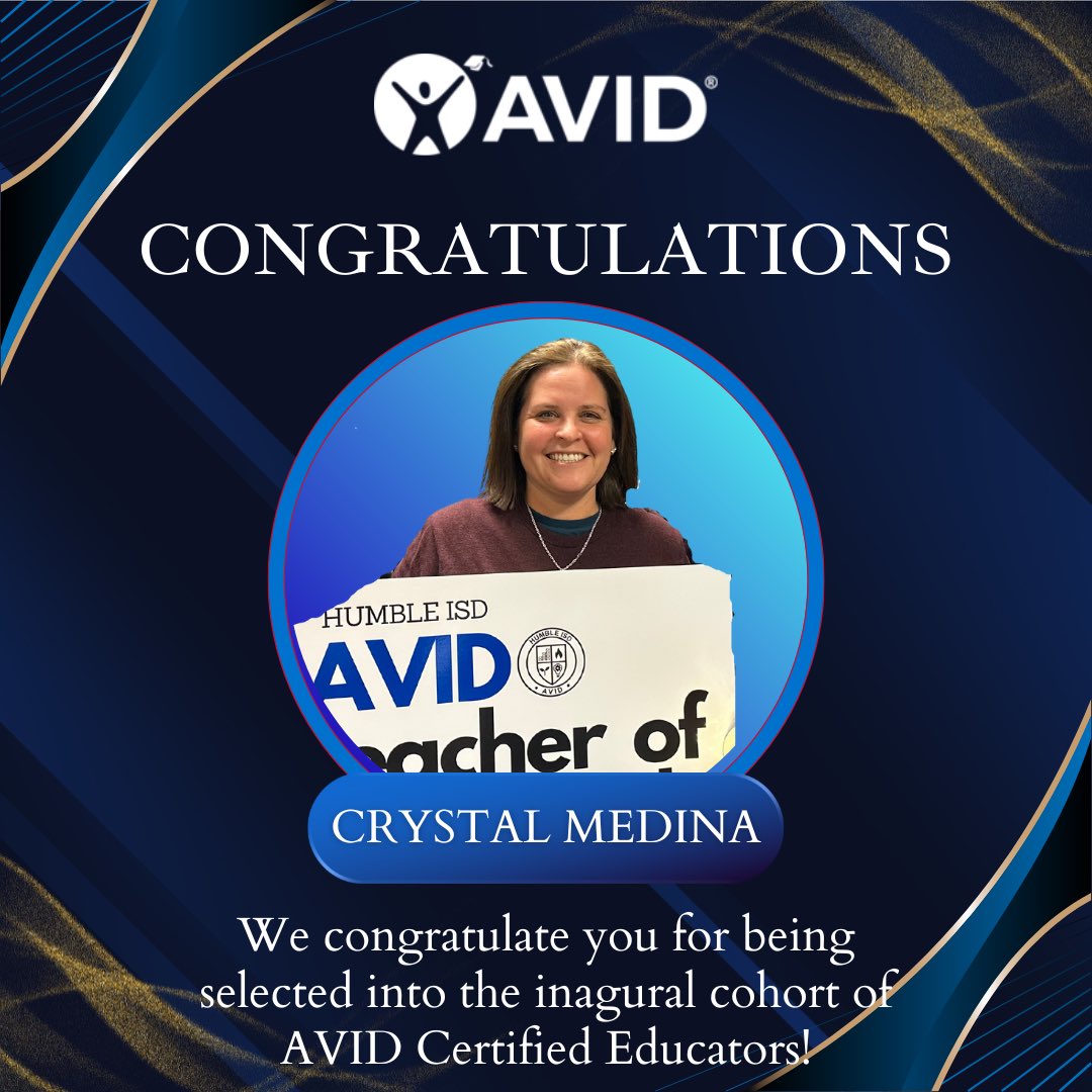 Congratulations to Coach Medina for being selected into the inaugural cohort of AVID Certified Educators! Your dedication to continuous reflective practice, commitment to the AVID framework, and passion for enhancing college and career readiness shines🌟! #CAVU #Proud #ThisIsAVID