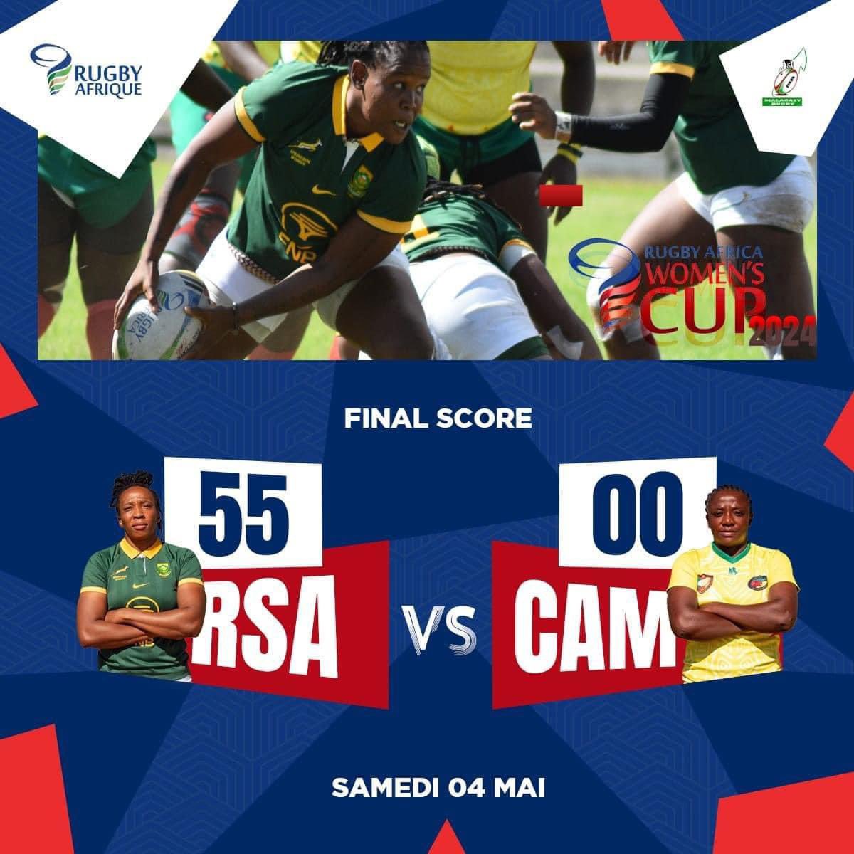 2024 Rugby Africa Women's Cup South Africa v Cameroon Final score @WomenBoks @WorldRugby @LabLayerZer0