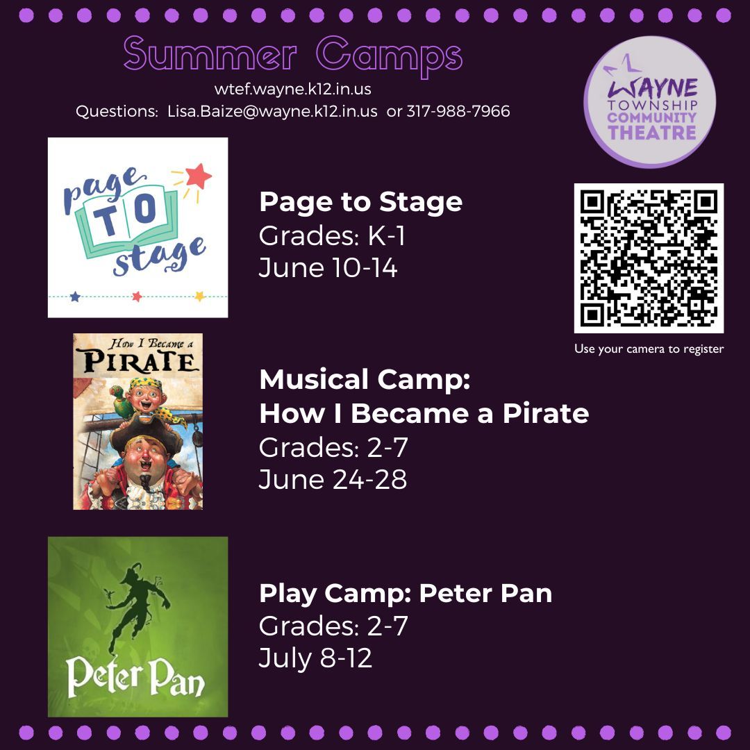 Wayne Township Education Foundation (@waynetwpedfound) on Twitter photo Our summer break will be here before we know it - and we have three great theatre camps for our students to choose from! Here's where you can learn more: wtef.wayne.k12.in.us/wayne-township… #wearewayne <a href="/WayneTwpSuper/">Dr. Jeff Butts</a> <a href="/WayneTwpSchools/">We Are Wayne</a> Our summer break will be here before we know it - and we have three great theatre camps for our students to choose from! Here's where you can learn more: wtef.wayne.k12.in.us/wayne-township… #wearewayne <a href="/WayneTwpSuper/">Dr. Jeff Butts</a> <a href="/WayneTwpSchools/">We Are Wayne</a>