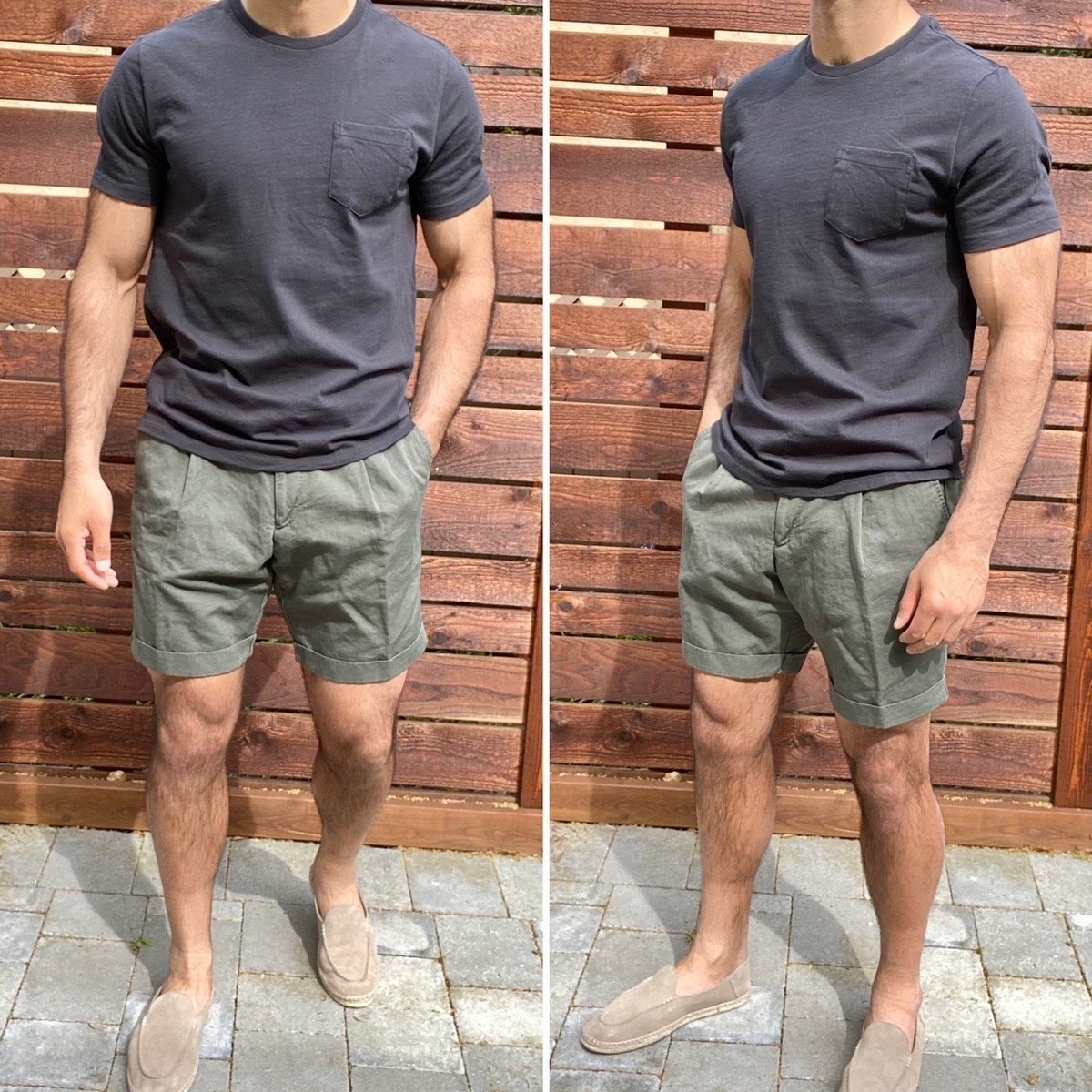 Not too many guys are up on the pleated shorts. I picked up a pair from Suit Supply a couple of seasons ago which are in linen. 

Paired here with some espadrilles and a plain black t-shirt. 

Worth giving pleated shorts a shot. Love the look of these.