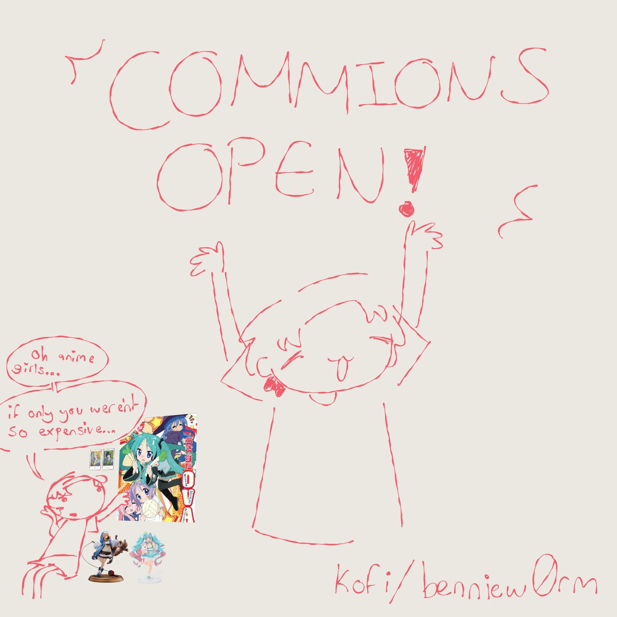 hello!! i hope you all dont mind but im opening commissions!! since its my first time ive only got a few slots but if your interested feel free to check them out ^^ ko-fi.com/benniew0rm