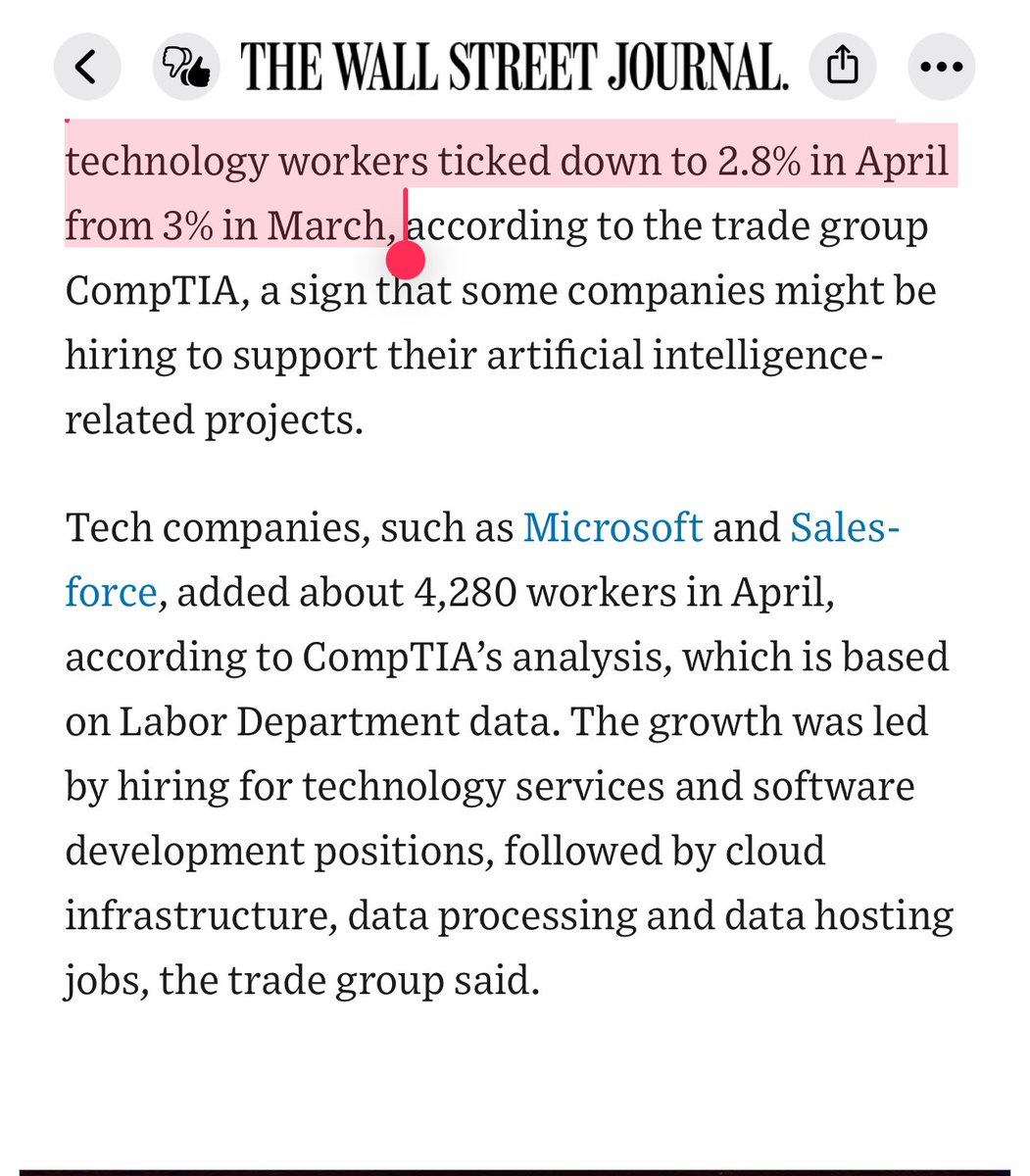 Interesting fact of the day: Despite all the layoffs and negative sentiment in the job market, the IT unemployment rate is still relatively low. The sentiment is low, sure, but in the long term I think tech is still the place to be.