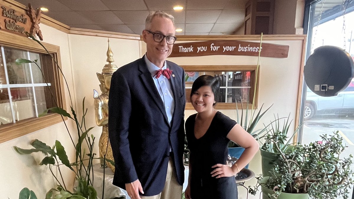 Ran into Raegan Phanthavong, one of our Simpson Online students, in DSM! @SimpsonCollege’s diverse offerings of Continuing, Graduate & Online Education programs are flexible, personal & designed to fit your schedule, lifestyle & unique needs. simpson.edu/continuing-gra…. Roll Storm!