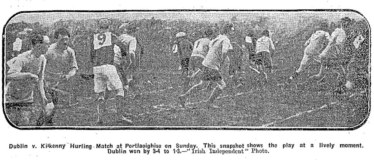 The Metropolitans led by five points at the interval on a score line of 2-01 to 0-02 for the Cats. The @DubGAAOfficial goals were scored by Tom Barry of @FaughsGAA and Mick Holland of the Kickhams Club (now @BallymunGAA) #hurlinghistory