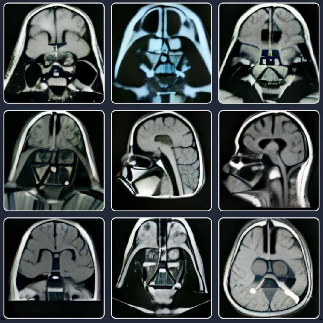 May the 4th be with you! Here is an MRI image of Darth Vadar for all our Starwars fans ;) ***credit to @Weirddalle on X for the generated photo*** #starwars #mri #darthvadar #medicalimaging #radiology #maytheforcebewithyou
